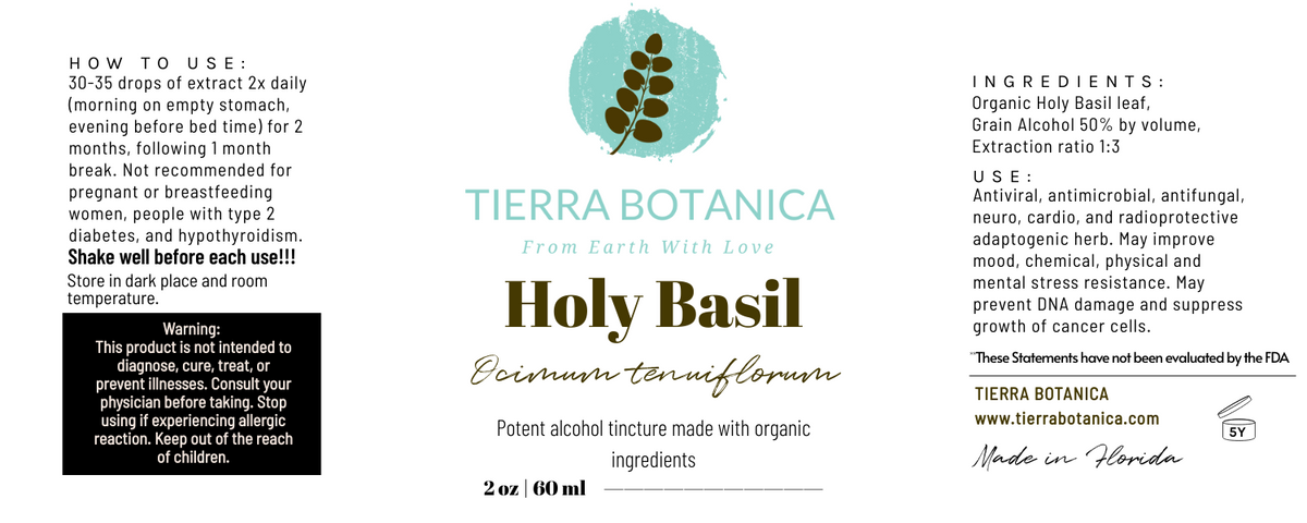 Holy Basil Ocimum tenuiflorum 2 oz 60ml